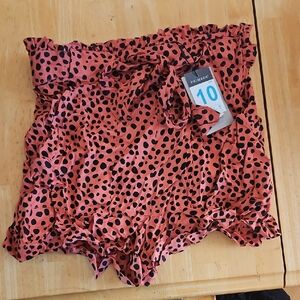 Primark Coral Pink Polka Dot Ruffle Tie-Waist Shorts